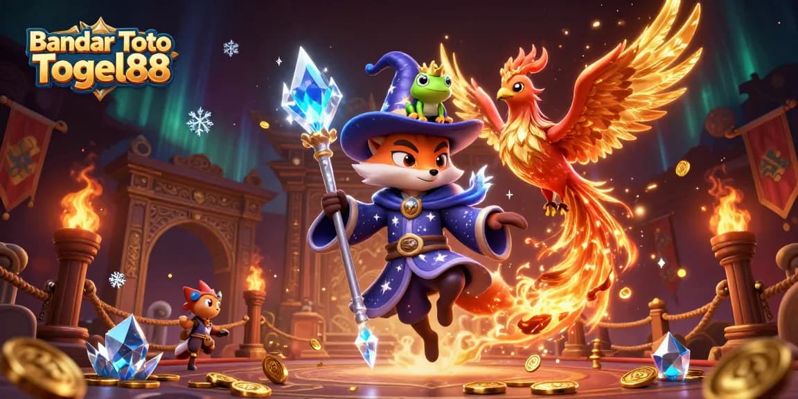 Engage with Bandar Toto Togel88 interactive gaming experience featuring mystical characters and vibrant casino elements.