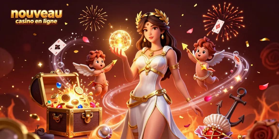 Interagissez avec les nouvelles offres de casino en ligne au nouveau casino en ligne au milieu d'une scène de célébration dynamique.
