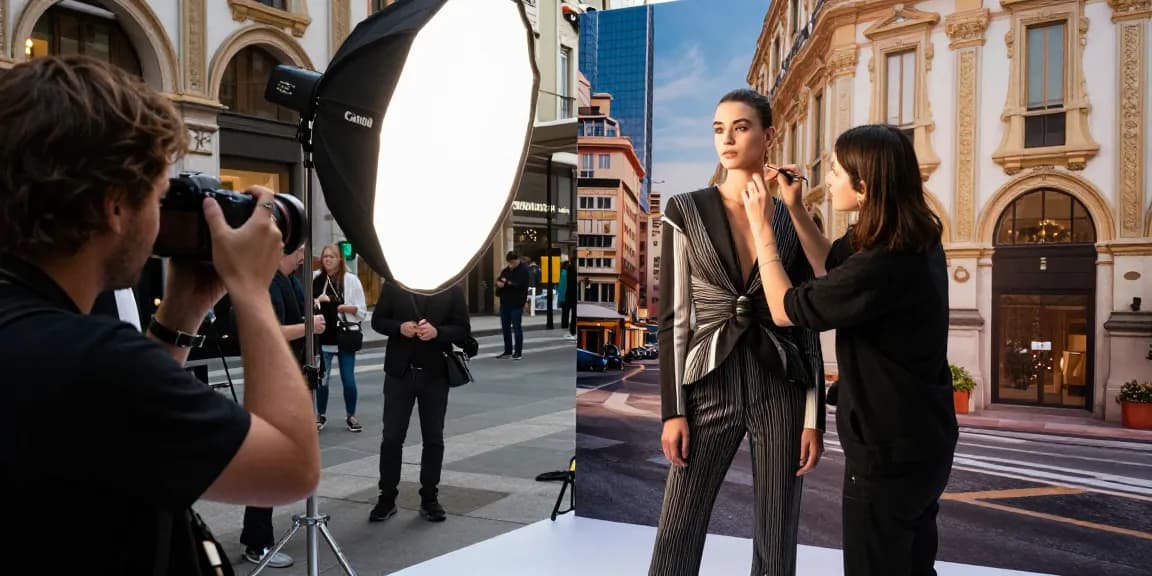 Book fotografico Milano: modella in posa durante un servizio fotografico di moda a Milano.