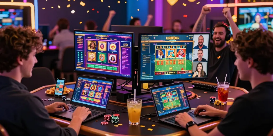 Lemacau Login scene showing players excitedly joining the online casino with vibrant games and lively atmosphere.