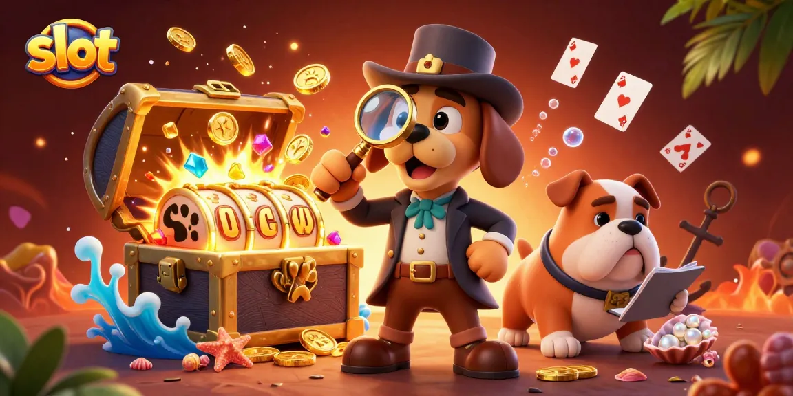 Engage with slot games as a detective unravels clues amidst vibrant casino elements.