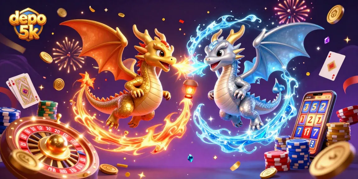 Participate in exciting gameplay at the depo 5k slots with vibrant dragons and dynamic casino elements.