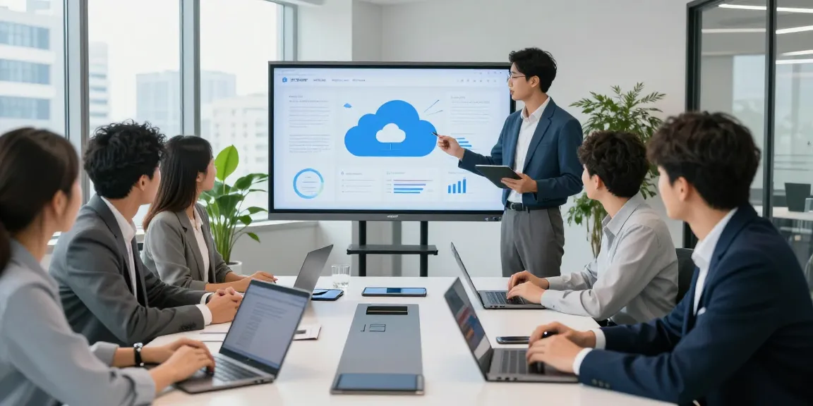 Businesses benefit from advanced מרכזיות בענן through effective cloud communication solutions in modern office.