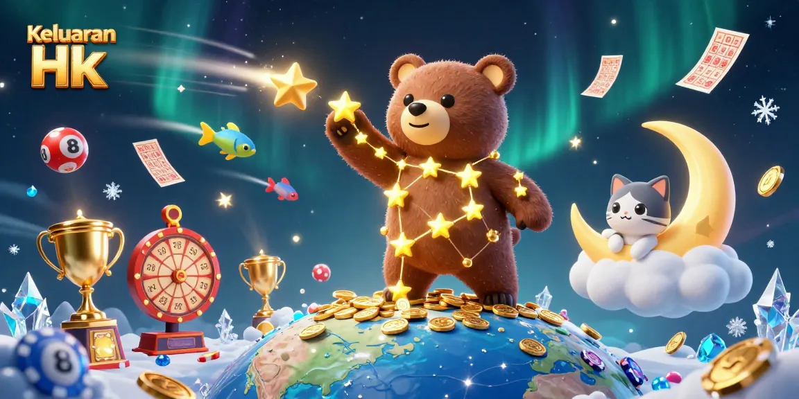 Keluaran Hk reveals exciting lottery scenes with a constellation bear and vibrant gaming elements.