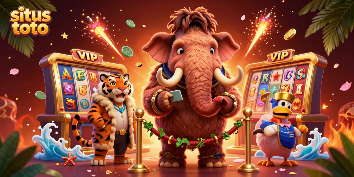 Engage with situs toto through a colorful 3D illustration featuring fun casino characters and vibrant gaming elements.