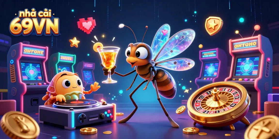 Experience the vibrant 3D casino world with nhà cái 69VN featuring unique characters and game elements.