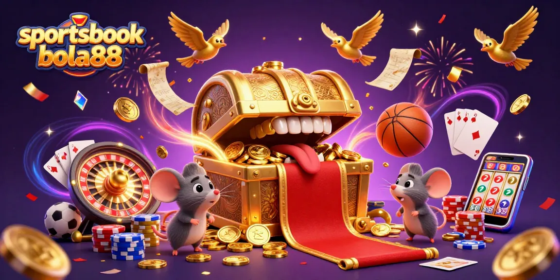 Experience thrilling action at sportsbook bola88 with interactive betting elements and vibrant illustrations.