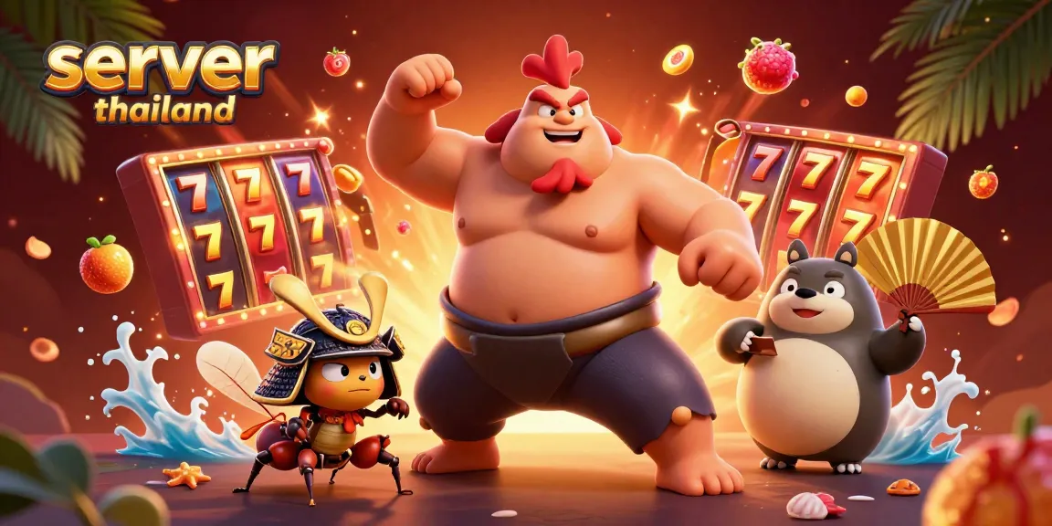 Join the action on server thailand with vibrant slot reels, lucky 7s, and dynamic characters!