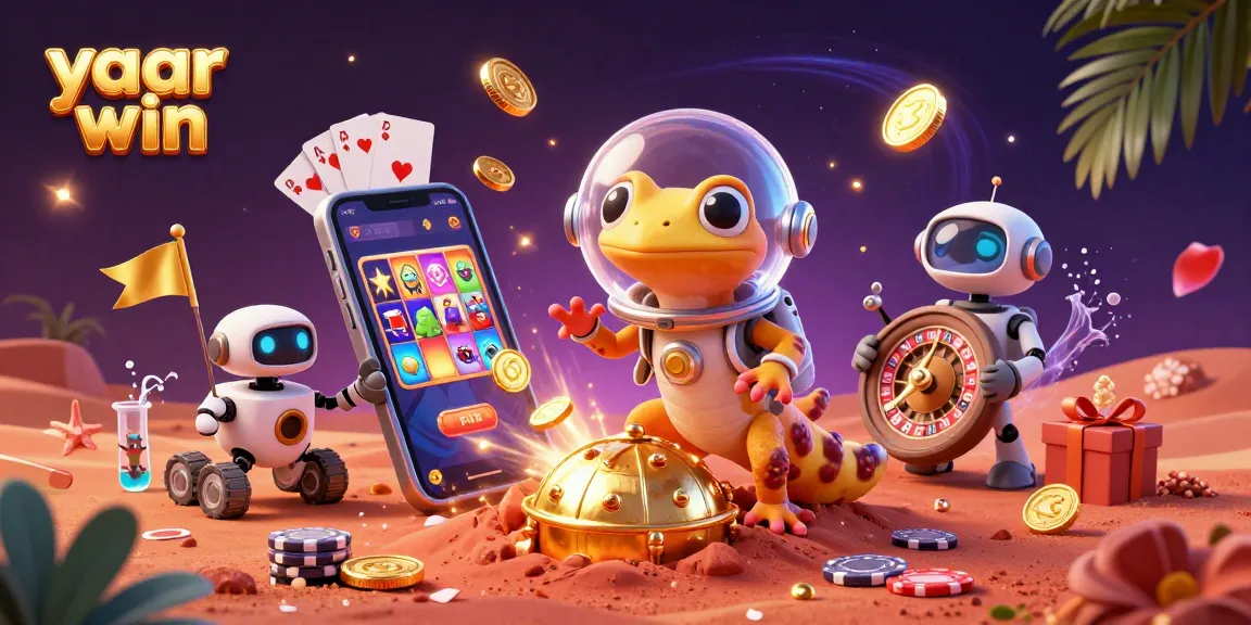 Experience the excitement of yaar win with a Martian gecko discovering a golden casino.