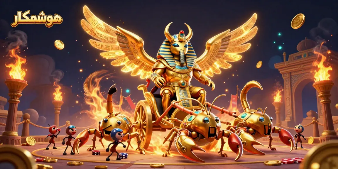 Experience the electrifying atmosphere of هوشمندکار with a golden scarab beetle gambling adventure.