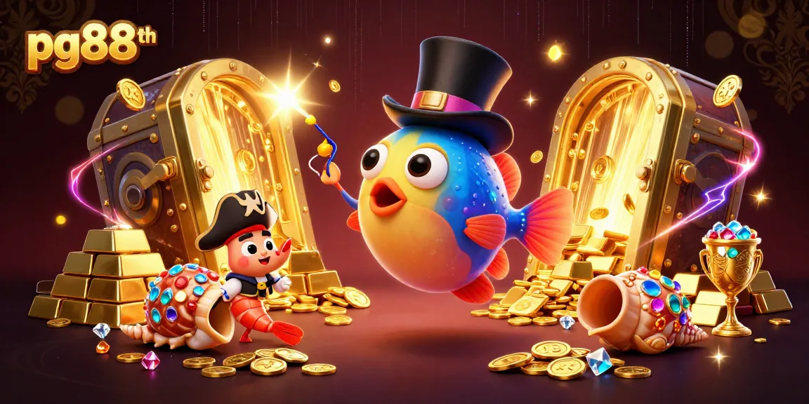 Win big at pg88th with a vibrant casino scene featuring iconic treasures and characters.