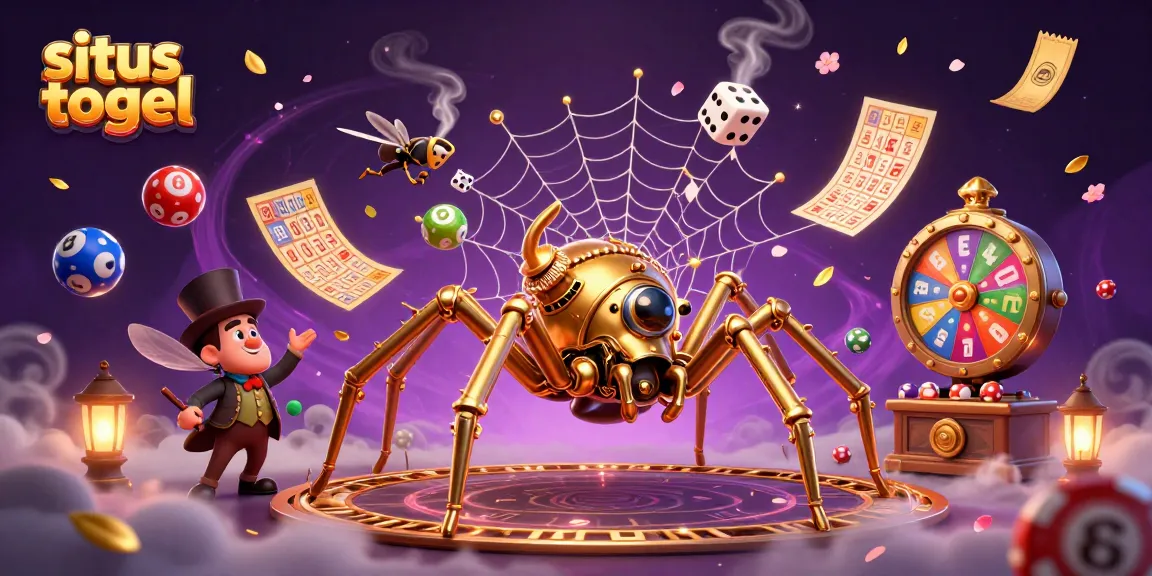 Experience thrilling situs togel lottery action with a dynamic 3D illustration of games and prizes.