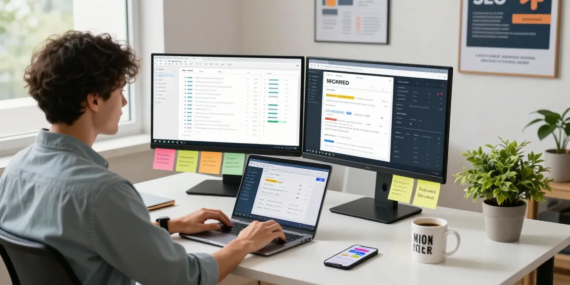 Boost your LLG link indexing strategy with an engaging SEO workspace scene highlighting productivity and analytics.