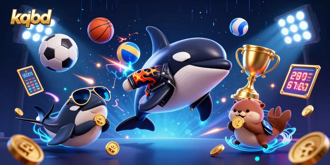 KQBD provides live sports updates with dynamic game actions, featuring colorful gaming elements.