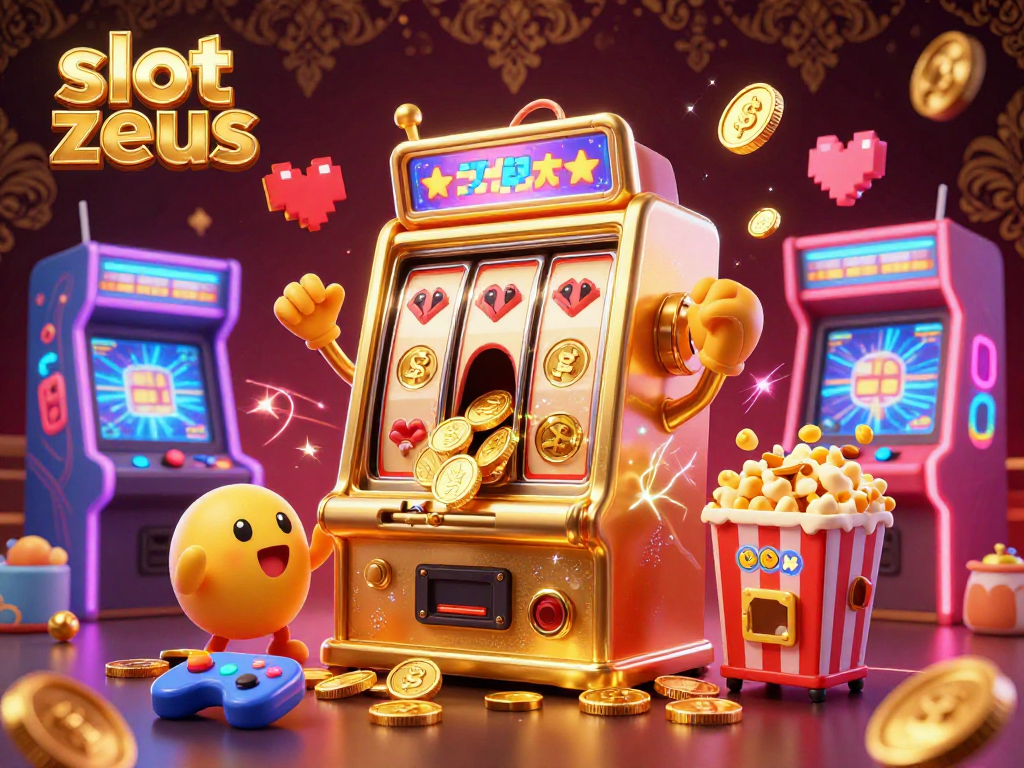 Celebrate in excitement as slot zeus jackpots and showers coins in this vibrant casino scene.