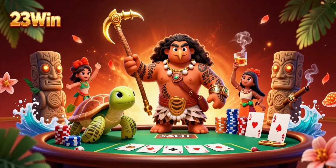 Engage at 23Win with a vibrant 3D illustration of poker adventures.