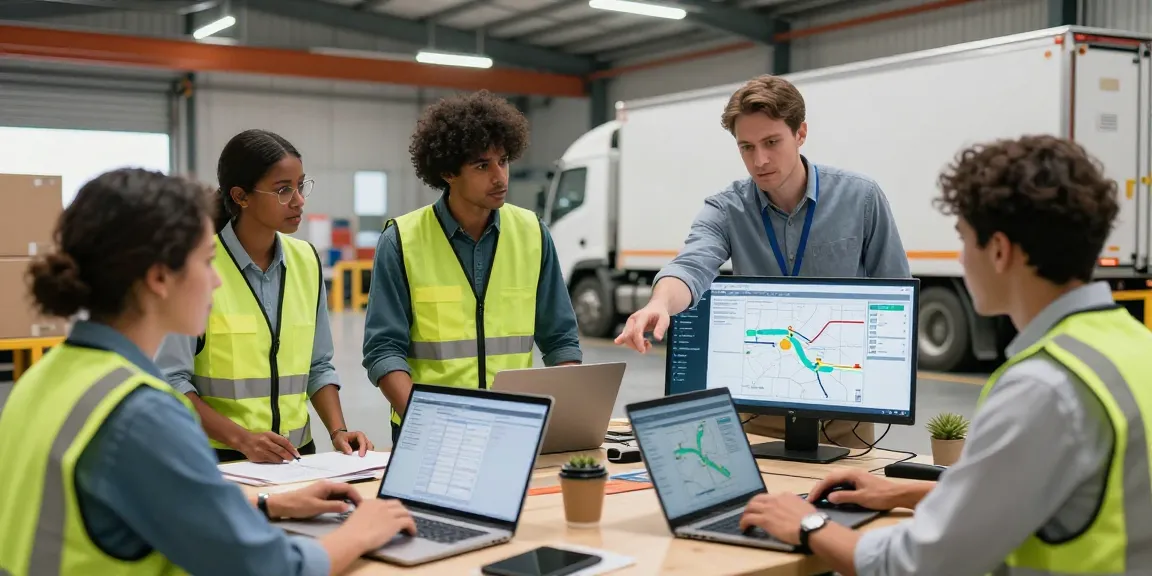 Logistikunternehmen in Dortmund - Teammeeting zur Planung internationaler Transporte mit modernster Technologie.