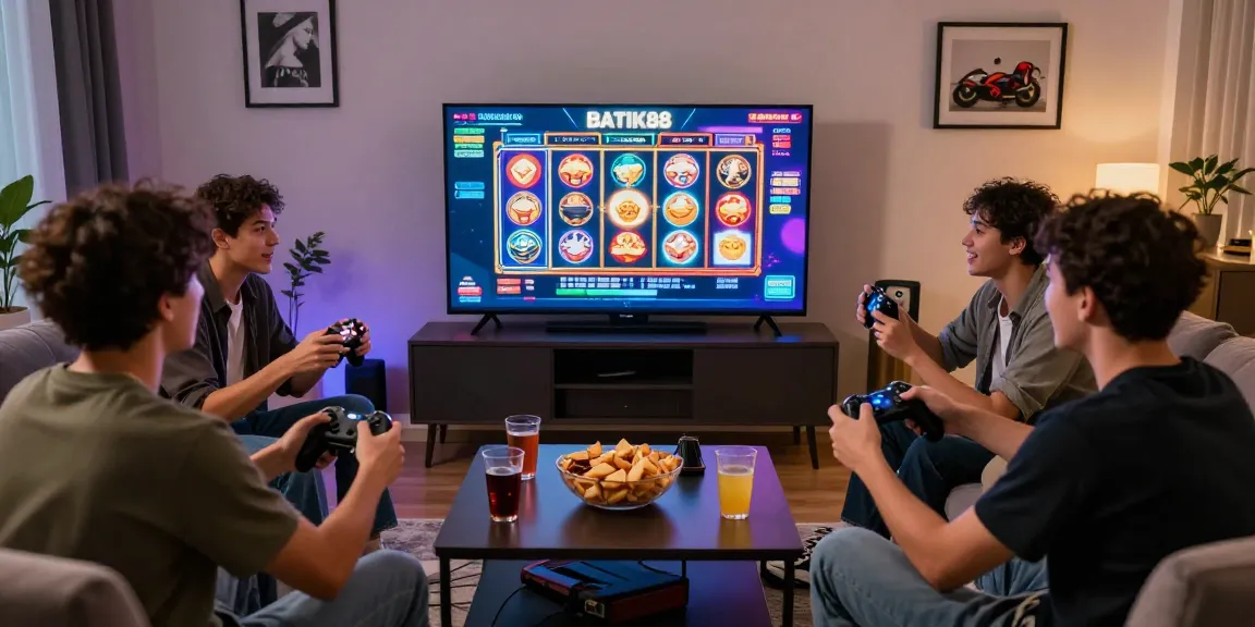 BATIK88 pengalaman bermain game online cepat dan aman di ruang tamu modern.