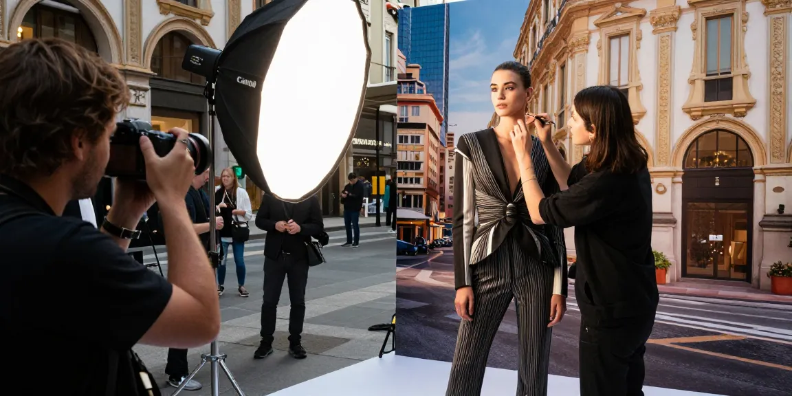 Book fotografico Milano: modella in posa durante un servizio fotografico di moda a Milano.