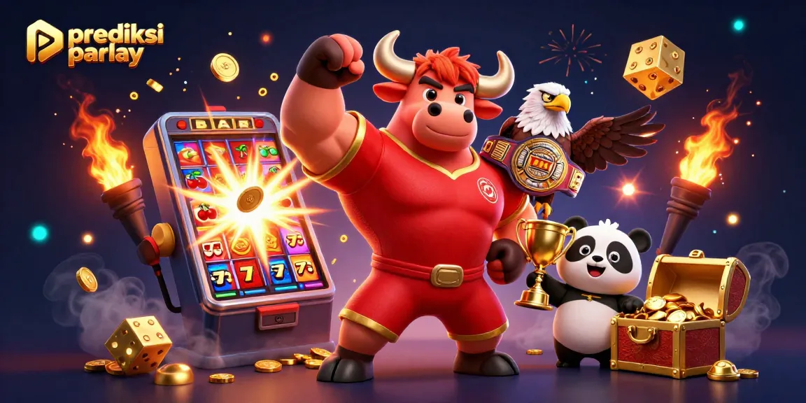 Experience winning strategies with prediksi parlay in this vibrant, action-packed gambling illustration.