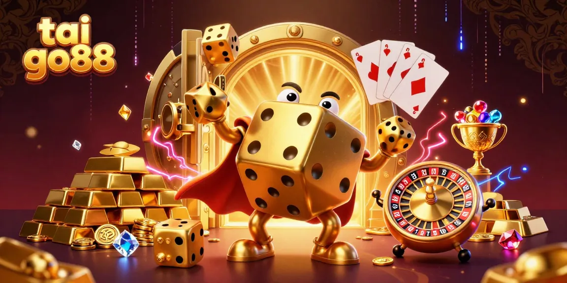 Experience high-energy play with tai go88's vibrant casino characters in a dynamic golden treasure scene.