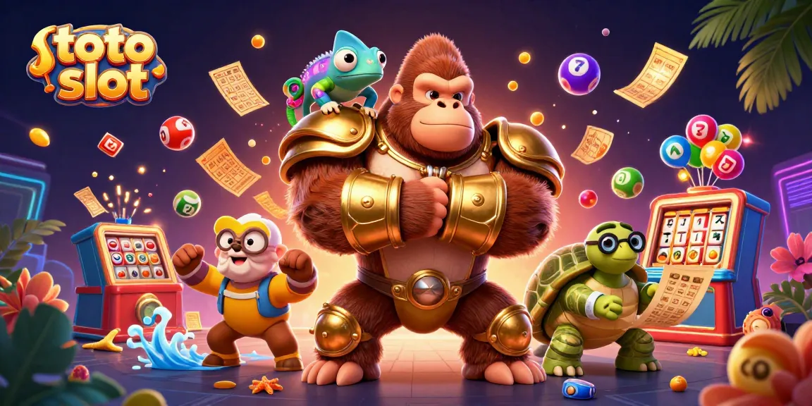 Enjoy a thrilling experience with toto slot surrounded by vibrant lottery balls and engaging characters.
