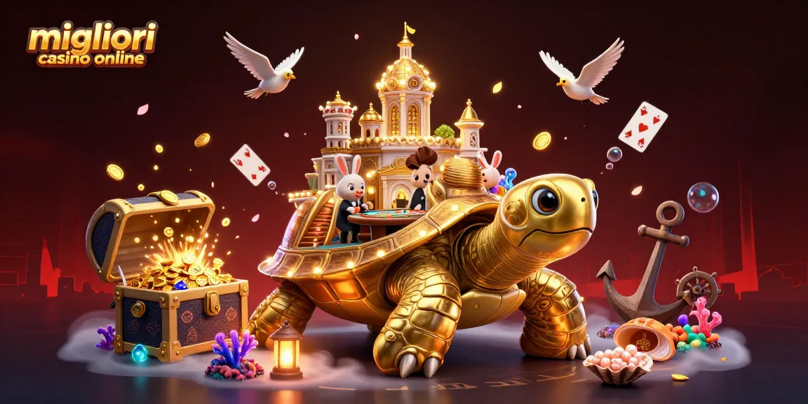 Scopri l'emozione dei migliori casino online con un'illustrazione vivace a tema cartone animato.