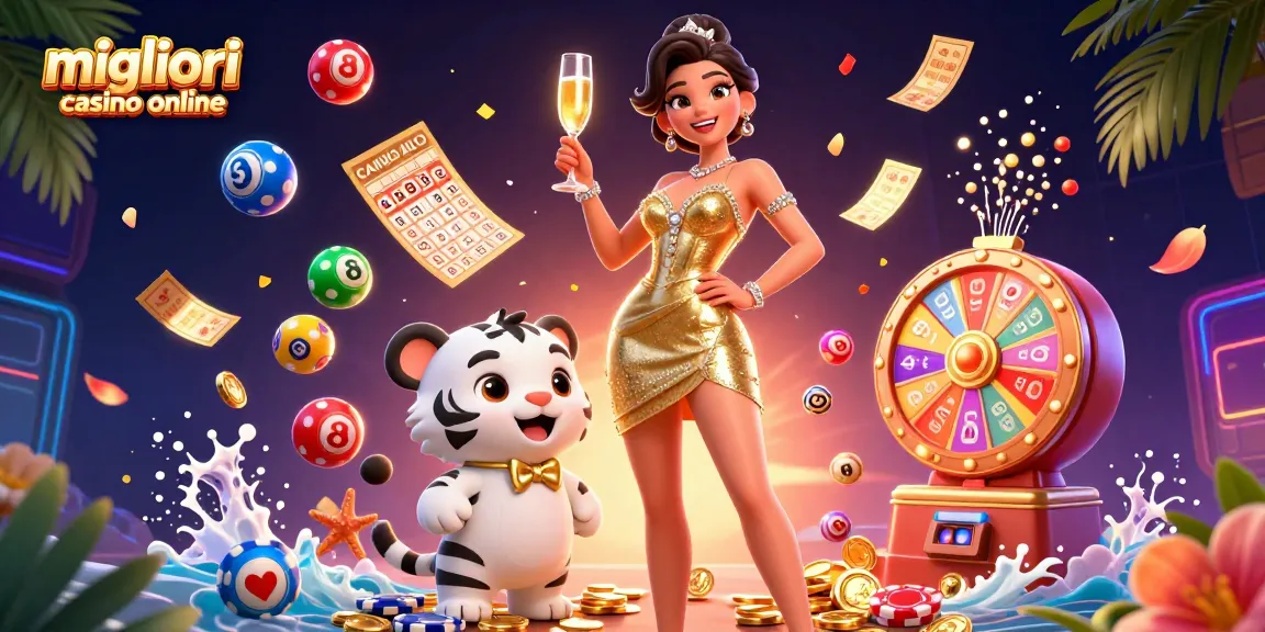 Partecipa all'esperienza dei migliori casino online attraverso una scena glamour con elementi di casino emozionanti.
