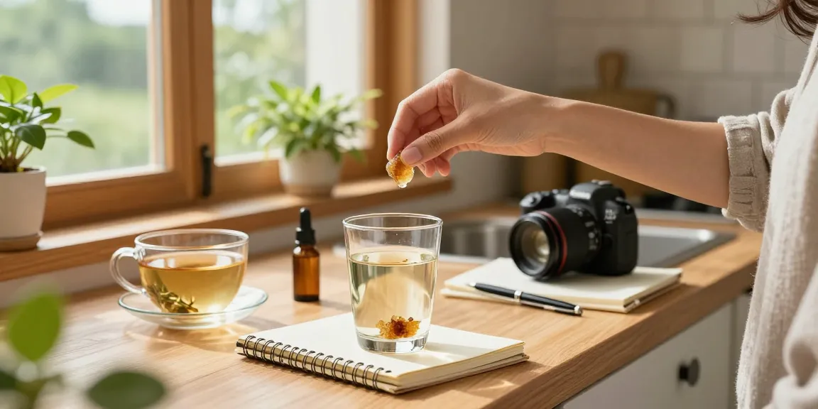 Engaging scene with a person preparing to buy shilajit resin in a comforting home environment emphasizing wellness.