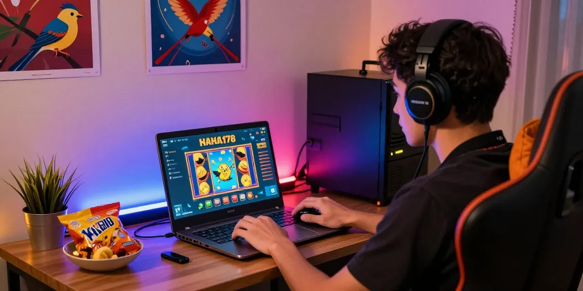 Experience HAHA178 daftar with immersive gaming setup featuring music and vibrant decor for ultimate enjoyment.