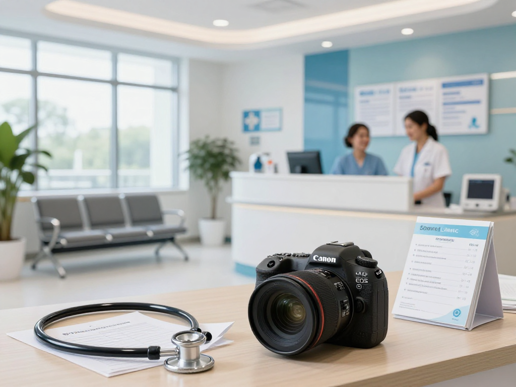 "slot7000 - Modern healthcare clinic reception, showcasing medical services and patient care."