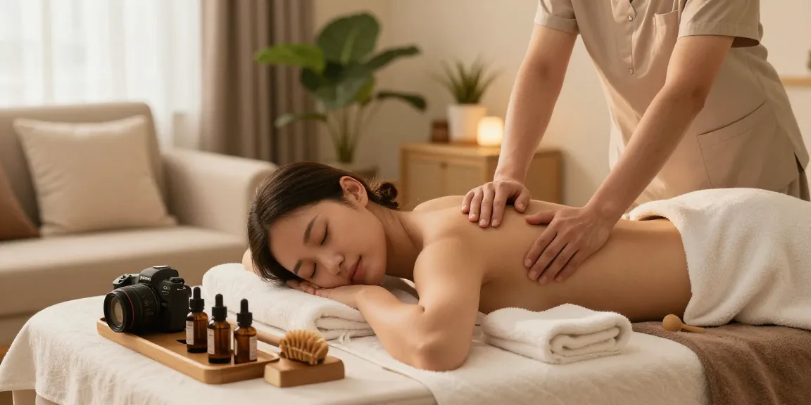 신림출장마사지 service in a tranquil home setting with soothing decor and a professional therapist.