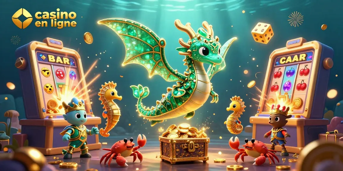 Vivez des aventures palpitantes au casino en ligne avec des dragons marins émeraude et des machines à sous dynamiques.