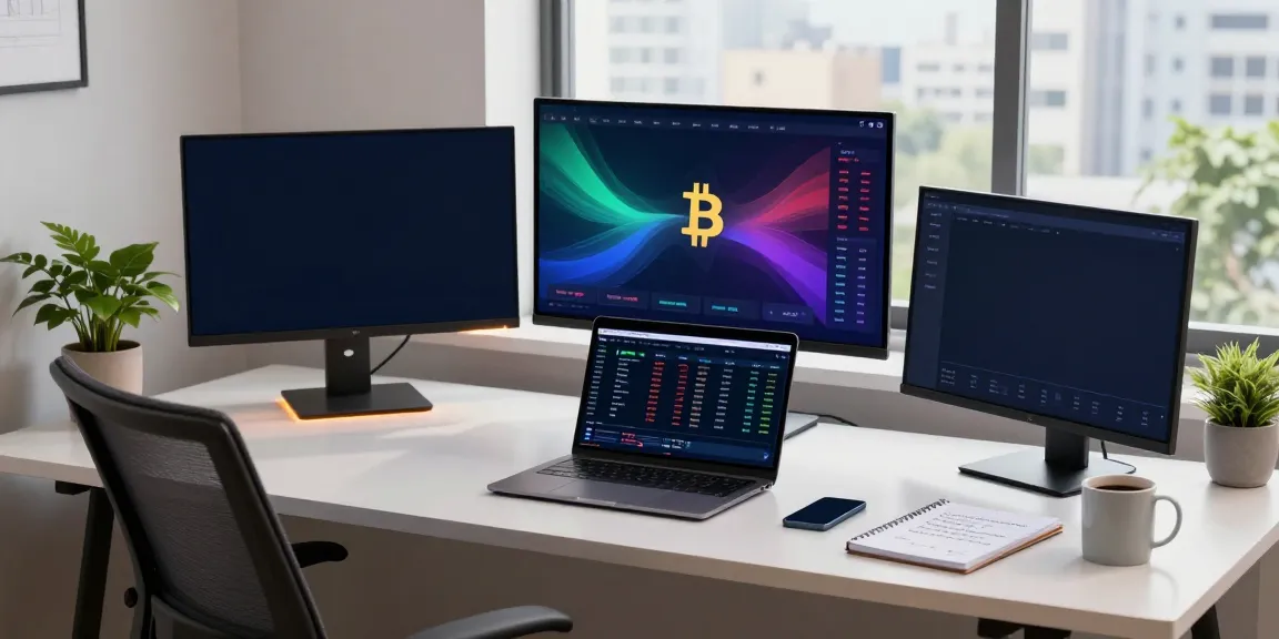 Dynamic crypto trading workspace featuring a stock API JavaScript setup for real-time trading.