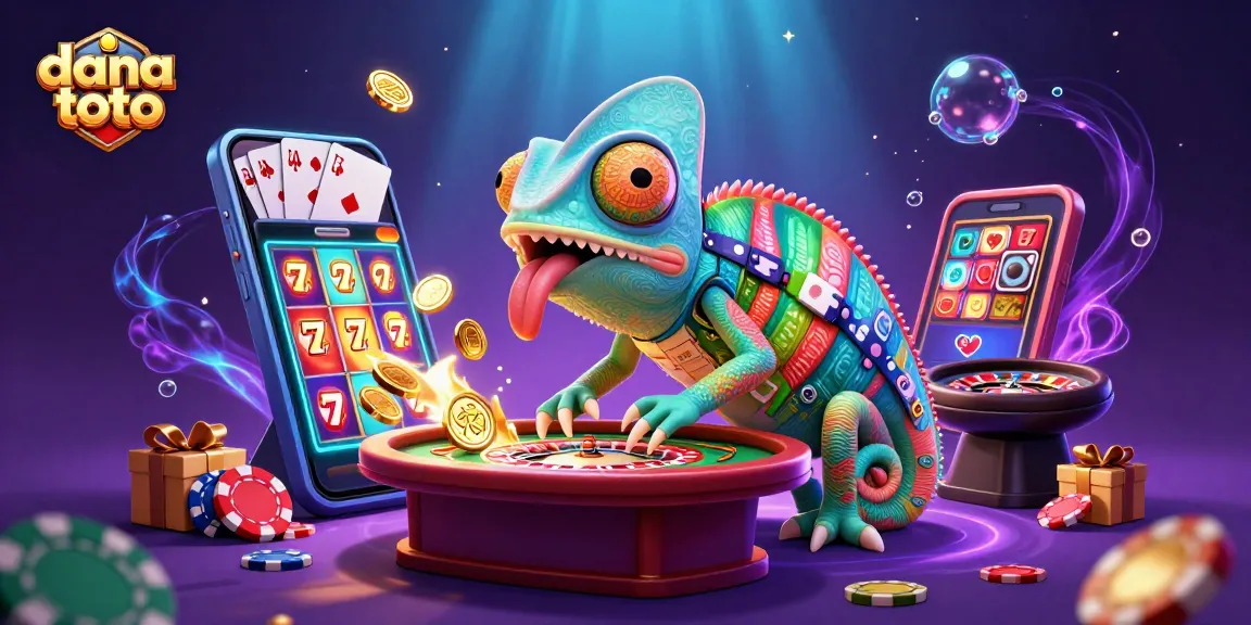 Engage with dana toto at a vibrant 3D casino scene filled with games and excitement.