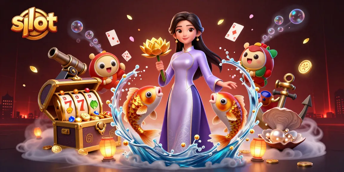 Engage with vibrant slot symbols and stunning visuals in an exciting casino scene.