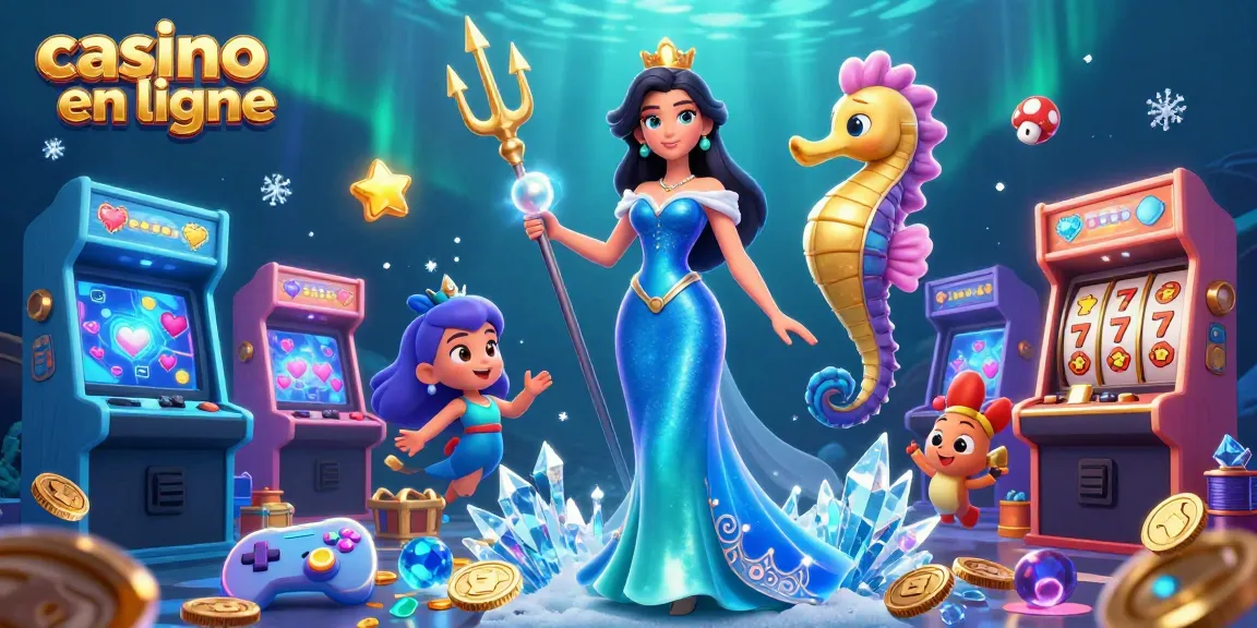 Découvrez l'excitation du casino en ligne avec des jeux vibrants et des personnages enchanteurs dans une riche scène sous-marine.