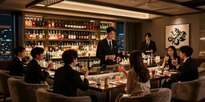 강남블랜딩의 고급스러운 내부와 맞춤형 서비스가 돋보이는 바의 모습