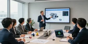 David Vepraskas Atlanta presenting innovative mechanical solutions to professionals in a conference room.