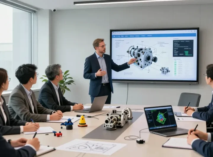 David Vepraskas Atlanta presenting innovative mechanical solutions to professionals in a conference room.