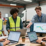Logistikunternehmen in Dortmund - Teammeeting zur Planung internationaler Transporte mit modernster Technologie.