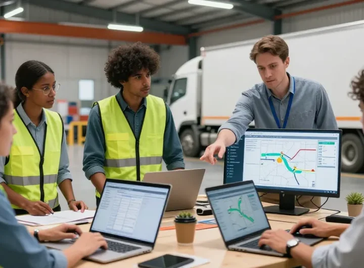 Logistikunternehmen in Dortmund - Teammeeting zur Planung internationaler Transporte mit modernster Technologie.