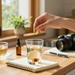 Engaging scene with a person preparing to buy shilajit resin in a comforting home environment emphasizing wellness.