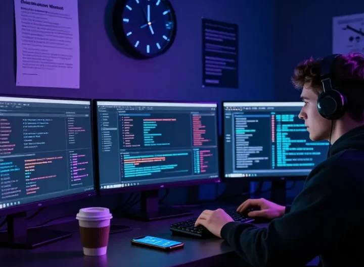 Researcher analyzing Best Darknet Markets 2026 data in a tech-savvy environment.